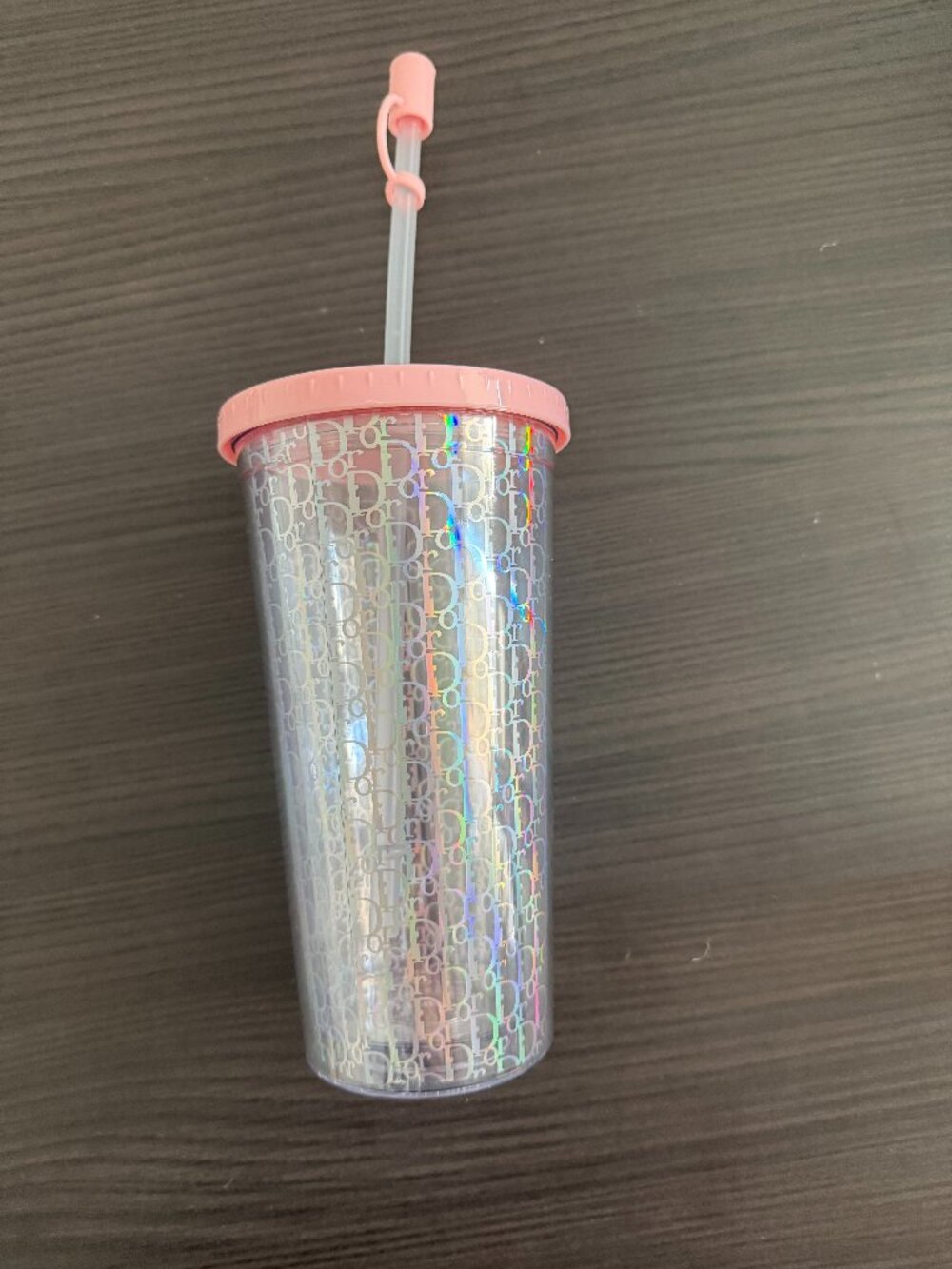 Dior pink hologram tumbler